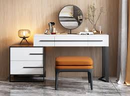 This vanity table is in classic white color, which makes it look compact. Modern Simple Baking Varnish Dressing Table Storage Telescopic Cabinet One Cabinet Makeup Table Small Family Makeup Table Dressers Aliexpress