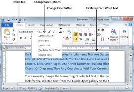 Change Text Case In Word 2010 Tutorialspoint