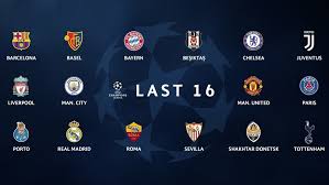 who is in the champions league round of 16 uefa champions