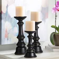 Check spelling or type a new query. Amazon Com Resin Candle Holders Set Of 3 Home Decor Pillar Candle Stand Coffee Table Decor Centerpieces For Fireplace Living Or Dining Room Table Black Home Kitchen
