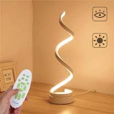 Dimmable Creative Design Curved Led Bedside Study Bedroom Desk Table Lamp Remote Control Sale Banggood Com