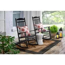 Hampton Bay Black Wood Outdoor Patio Rocking Chair A211030300 The Home Depot In 2020 Patio Rocking Chairs Rocking Chair Porch Rocking Chair