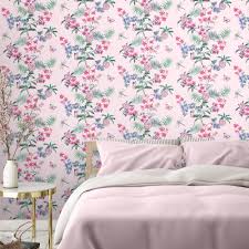 Energize your space with a custom mural. Carmen Floral Wallpaper Soft Pink Wallpaper From I Love Wallpaper Uk