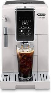 Check spelling or type a new query. Amazon Com De Longhi Dinamica Automatic Coffee Espresso Machine Truebrew Iced Coffee Burr Grinder Descaling Solution Cleaning Brush Bean Shaped Icecube Tray White Ecam35020w Kitchen Dining