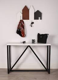 Wood Console Table With White Top And Black Base Contemporary Console Table Wood Console Console Table