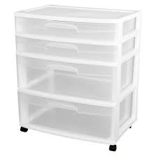 Sterilite 4 Drawer Storage Cart White Plastic Storage Cabinets Storage Drawers Storage Cart