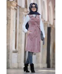 Gamze Polat Nobby Kadife Yelek Pudra Hijabi Outfits Casual Hijab Fashion Hijab Trends