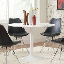 Invest in our durable thick timber designs. Coaster Lowry Mid Century Modern Round Dining Table In White 105261