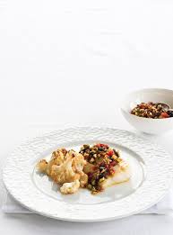 Poisson Aux Pistaches Et Aux Tomates Sechees Chou Fleur Grille Ricardo Recipe Sun Dried Tomato Roasted Cauliflower Cauliflower