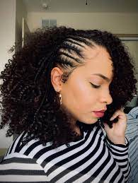 Graduated curly bob hairstyles side view. Curly Hairstyle With Side Braids Curly Hair Styles Wig Ideas Natural Hair Styles