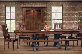 This table is supported by a steel pedestal base in your choice of available painted finishes. Marquette Rustic Dining Room Set Countryside Amish Furniture