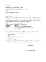 Baik untuk anda yang baru saja lulus kuliah. Contoh Surat Lamaran Pertamina