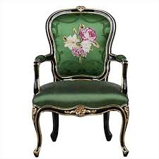 Solid Wood Carved Dining Chair European Style Single Armchair Green Print Armchair Book Chair Villa Luxury Re In 2020 Fancy Chair Ornate Furniture Carved Dining Chairs