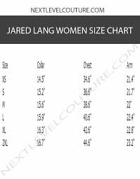 jared lang women dress shirt measurement