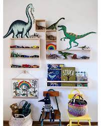 Dino Raw Kids Decor On Instagram Dino Wall Inspiration Photo Features Our Rainbow Dinosaur Dreaming Art Hange Dinosaur Kids Room Kids Room Dinosaur Room