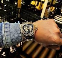 Winner Fashion Mechanical Wrist Watch Triangle Racing Dial, Waterproof  Golden Skeleton Dial Automatic Movement Leather Design Mechanical Watch for  Men