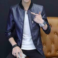 2018 Brand Leather Jacket Men Fashion Style Spring Autumn Pu Leather Coats Overcoat Male Casual Slim Fit Leather Jacket Tops