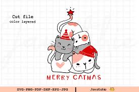 Download Cat Christmas Tree Svg Clip Art Graphic By Janatshie Creative Fabrica SVG Cut Files
