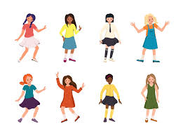 Whats wrong with black women sporting blonde hair?? Girls Or Teenagers Different Nationalities With Dark Red And Blond Hair Happy Children With Faces And Smiles In Shirts Skirts And Dresses Black And Fair Skinned People 2436363 Vector Art At Vecteezy