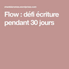 Flow Defi Ecriture Pendant 30 Jours Defis Livre Roman Et Carnet De Redaction