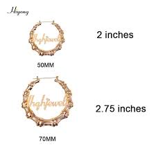 Technically, there are no mm in an inch. 50 70 90mm Stainless Steel Customizable Bamboo Hoop Earrings Custom Na Your True Confidence