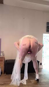 Sissy Wearing a Wedding Dress Caged and Plugged: British Shemale Amateur  Porn
