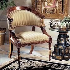 Design Toscano Egyptian Revival Fabric Arm Chair Carved Chairs Luxury Furniture Luxury Mansions Interior