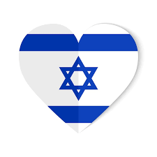 Bandeira De Israel Com Estilo Origami No Fundo Do Coracao Vetor Premium