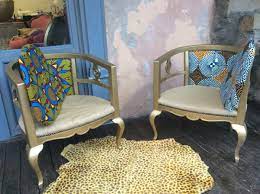 Découvrez notre shopping spécial canapés et fauteuils anglais Lot De 2 Fauteuils Ancien Style Anglais Tissu Wax Luckyfind