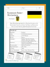 Arbeitsblatter Mit Ubungen Und Aufgaben Sowie Steckbriefe Fur Referate Plakate Portfolios Und Andere Prasentat Bundesland Bundeslander Deutschlands Sachkunde
