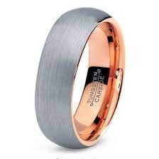7mm Tungsten Men S Wedding Ringmodern Brushed Slate Finish Gold Plated Interior Wedding Ring Bands Tungsten Wedding Bands Mens Wedding Bands Tungsten Carbide