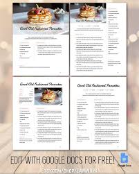 Recipe Book Template 4 Design Layouts Frost Family Cookbook Etsy In 2020 Recipe Book Templates Cookbook Template Recipe Book