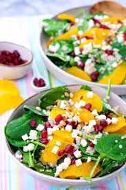 Salat Mit Orangen Babyspinat Granatapfel Pinienkernen Feta Quinoa Rezept Babyspinat Salat Rezepte Schnell Rezepte Gesund