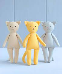 Pdf Mini Cat With Set Of Clothes Sewing Pattern Diy Animal Stuffed Rag Doll Soft Toy Dress Up Doll Cat With Outfit Pocket Kitten Cat Doll Clothes Sewing Patterns Soft