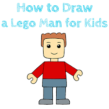 The vertical line will help us to find the center of the face, and the horizontal line will help us to draw the eyes. How To Draw A Lego Man For Kids How To Draw Easy