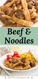 Easy Beef And Noodles Recipe With Tender Beef Pieces And Homemade Egg Noodles Cooked In A Del Easy Beef And Noodles Recipe Beef And Noodles Noodle Recipes Easy