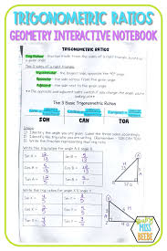 Geometry Interactive Notebook Trigonometric Ratios In 2020 Geometry Interactive Notebook Interactive Notebooks Geometry High School
