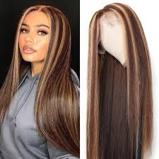 Human hair wigs affordable lace front wigs monofilament straight style brown color short length wigs. Highlight Wig Ombre Blonde Straight Wave Human Hair Wigs Julia Hair