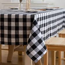Black And White Checkered Tablecloth Walmart Aquazolax Black And White Gingham Tablecloth Fabric Buffalo Pattern Print Premium Rectangle Weights Table Clot Gingham Tablecloth Table Cloth Tablecloth Fabric