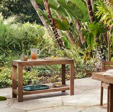 Patio tables should be sturdy, stylish, and the right size and height for your needs. Portside Outdoor Console Wood Concrete