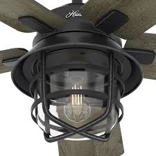 5, 110 cubic feet of air movement can produce by the 53091 hunter fan this hunter indoor/ outdoor ceiling fan is incorporated with reversible motor which can be switched from downdraft mode updraft mode as per. Hunter Fan 54 Weathered Zinc Outdoor Ceiling Fan With A Clear Glass Led Light Kit And