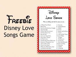 Free Disney Love Song Bridal Shower Game Bridal Shower Ideas Themes Disney Bridal Showers Disney Love Songs Bridal Shower Games