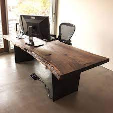 Download and use 70,000+ wooden table stock photos for free. A Large Computer Desk For More Table Space Slab Desk Wood Desk Design Walnut Slab Desk