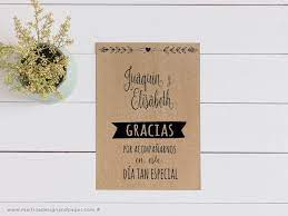 Publicado el 6 de agosto de 2019 a las 23:25h responder Tarjeta Gracias Boda Krafts Martina Design Paper