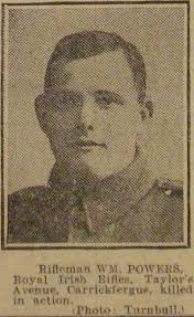 Carrickfergus Roll of Honour : 1st July 1916