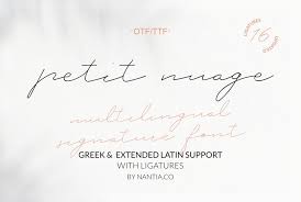 Looking for greek latin modern fonts? Petit Nuage Signature Font 52869 Calligraphy Font Bundles