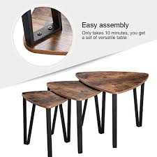 Vasagle Industrial Nesting Coffee Table Set Of 3 End Tables For Living Room Stacking Side Tables Sturdy In 2020 With Images Coffee Table Nesting Coffee Tables Living Room Table