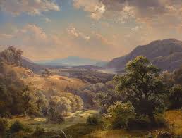 Extensive Landscape With Valley And Mountains Painting By Paul Weber
