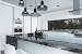 White Marble Countertops With Grey Cabinets