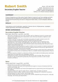 Send your resume as a pdf. Secondary English Teacher Resume Samples Qwikresume